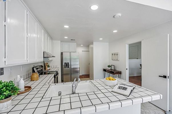 Interior, Kitchen, Recessed Lighting, Tile Countertops