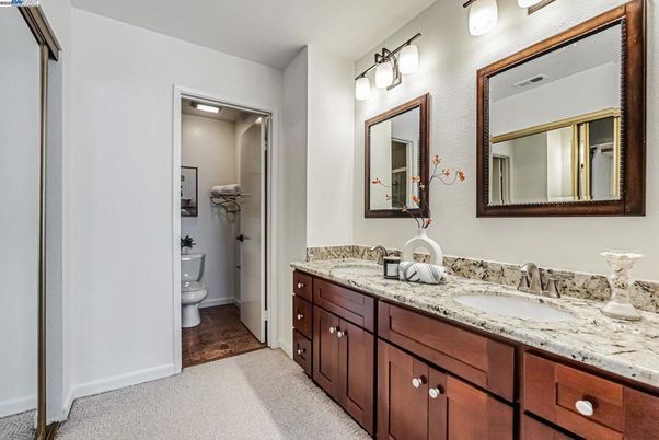 Bathroom, Dual Sink Vanities, Interior, Wood Texture Flooring