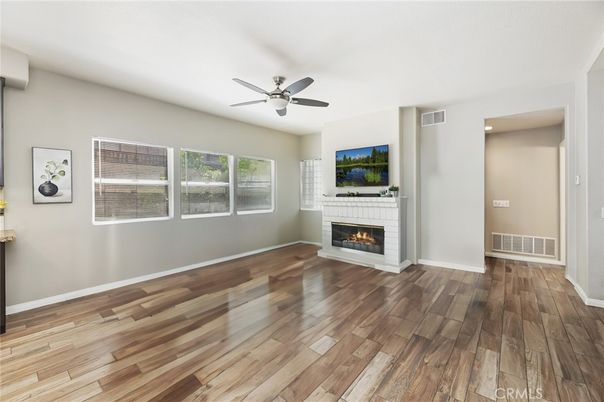 Empty room, Fireplace, Interior, Wood Texture Flooring