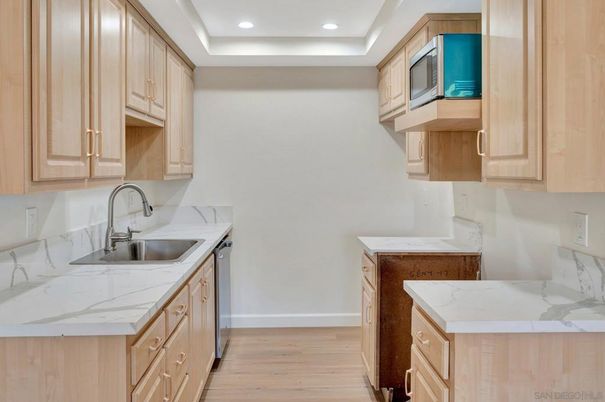 Interior, Kitchen, Recessed Lighting, Wood Texture Flooring