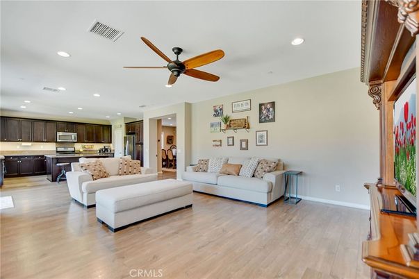 Interior, Kitchen, Living room, Recessed Lighting, Stainless Steel Appliances, Wood Texture Flooring