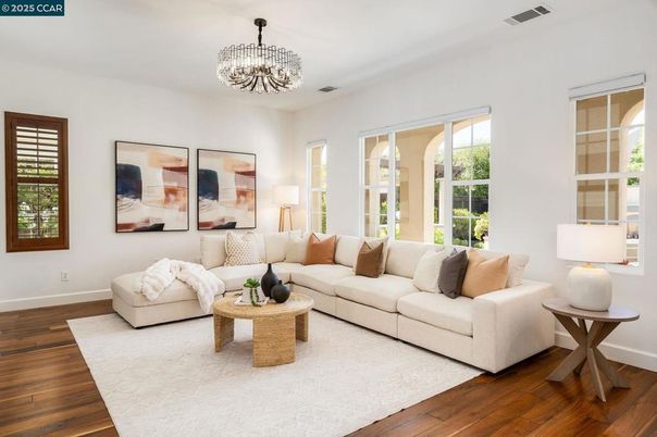 Chandelier, Interior, Living room, Wood Texture Flooring