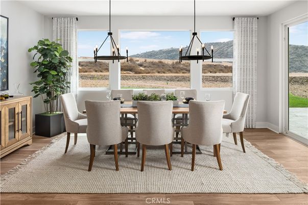 Chandelier, Dining room, Interior, Pendant Lights, Wood Texture Flooring