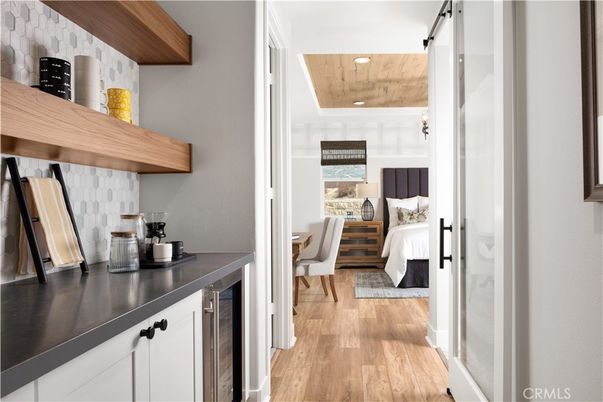 Bedroom, Interior, Recessed Lighting, Wooden Ceilings, Wood Texture Flooring