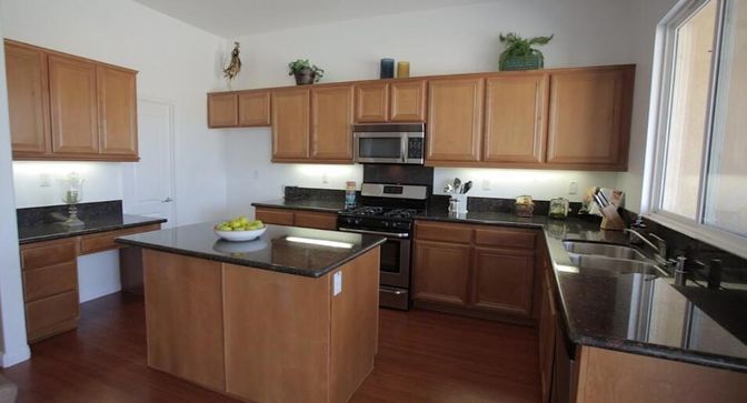 Interior, Kitchen, Stainless Steel Appliances, Wood Texture Flooring