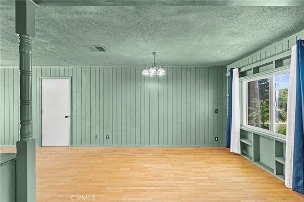 Chandelier, Empty room, Interior, Pendant Lights, Wood Texture Flooring