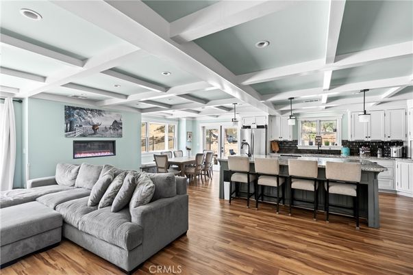 Dining room, Interior, Kitchen, Living room, Pendant Lights, Recessed Lighting, Wood Texture Flooring