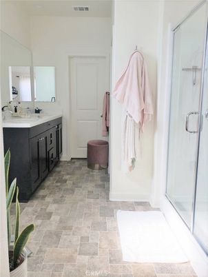 Bathroom, Dual Sink Vanities, Glass Shower, Interior