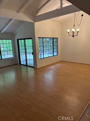 Chandelier, Empty room, Interior, Wood Texture Flooring