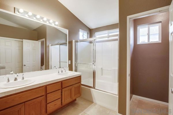 Bathroom, Dual Sink Vanities, Glass Shower, Interior, Tile Countertops
