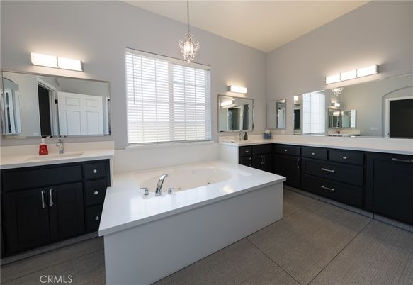 Bathroom, Dual Sink Vanities, Interior, Pendant Lights