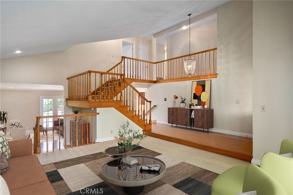 Interior, Living room, Pendant Lights, Recessed Lighting, Wood Texture Flooring