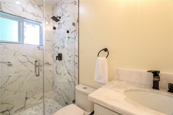 Bathroom, Glass Shower, Interior, Marble Walls