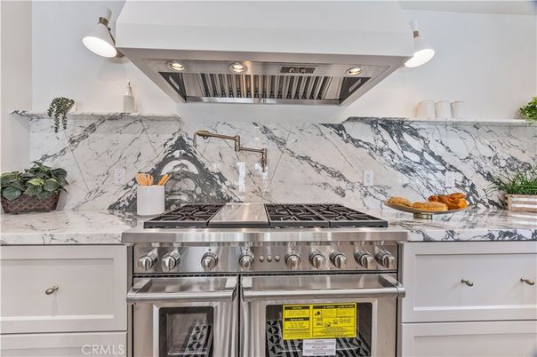 Interior, Kitchen, Marble Walls, Stainless Steel Appliances