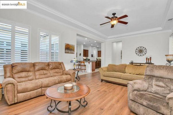 Interior, Kitchen, Living room, Recessed Lighting, Wood Texture Flooring