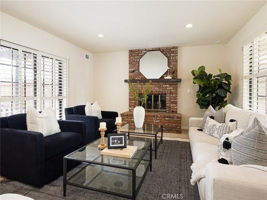 Fireplace, Interior, Living room, Recessed Lighting, Stone Walls