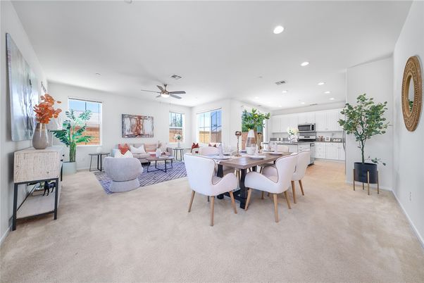Dining room, Interior, Kitchen, Living room, Recessed Lighting, Stainless Steel Appliances