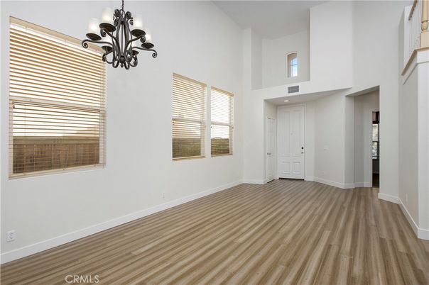 Chandelier, Empty room, Interior, Wood Texture Flooring
