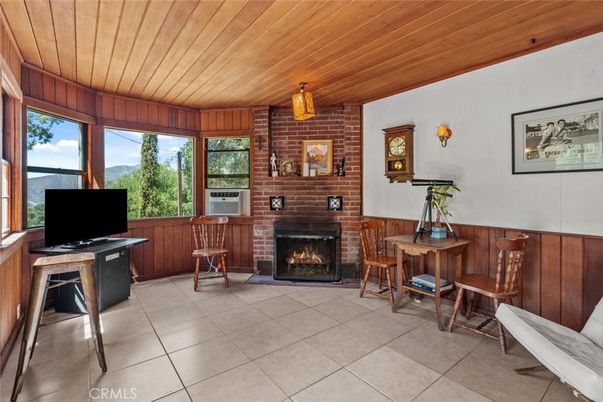 Fireplace, Interior, Stone Walls, Wooden Ceilings