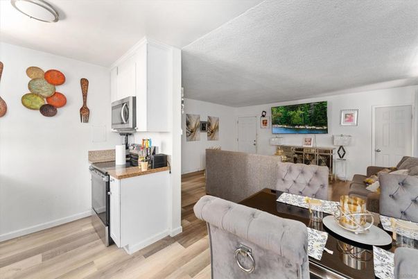 Dining room, Interior, Kitchen, Living room, Wood Texture Flooring