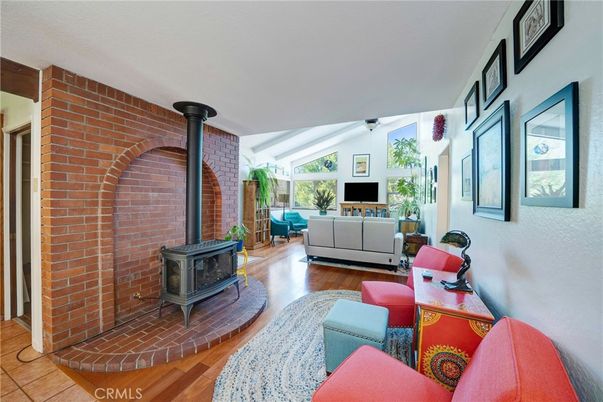 Fireplace, Interior, Living room, Stone Walls, Wood Texture Flooring