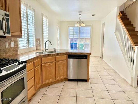 Interior, Kitchen, Pendant Lights, Stainless Steel Appliances