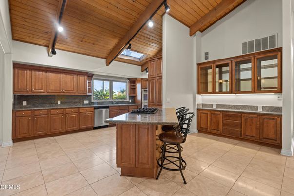 Interior, Kitchen, Recessed Lighting, Stainless Steel Appliances, Wooden Beams, Wooden Ceilings