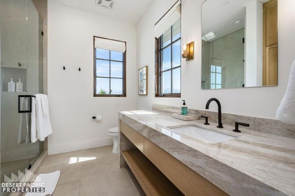Bathroom, Dual Sink Vanities, Glass Shower, Interior