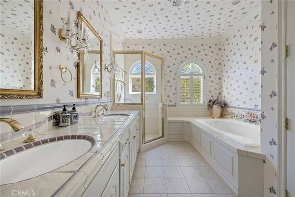 Bathroom, Dual Sink Vanities, Glass Shower, Interior, Tile Countertops