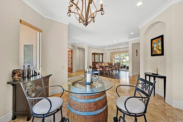 Chandelier, Dining room, Interior, Recessed Lighting