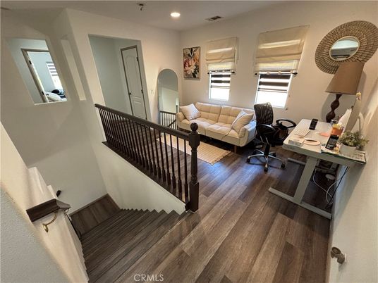 Home Office, Interior, Living room, Recessed Lighting, Wood Texture Flooring