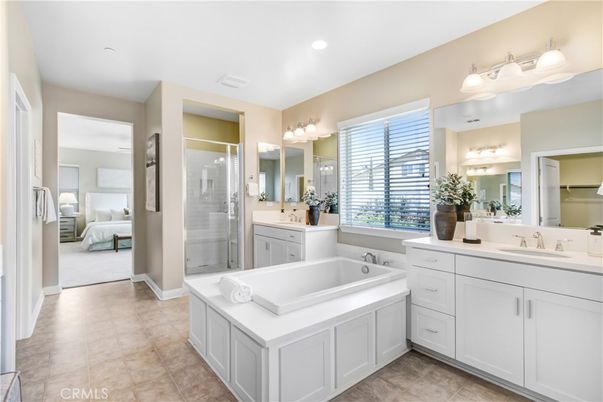 Bathroom, Bedroom, Dual Sink Vanities, Glass Shower, Interior, Recessed Lighting