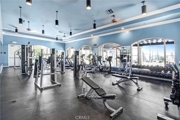 Fitness Equipment, Gym, Interior, Recessed Lighting