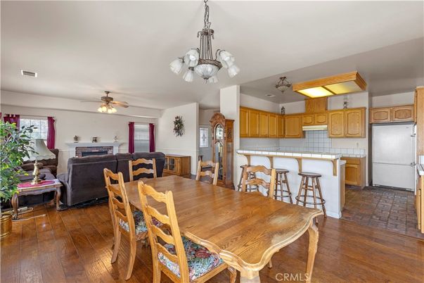 Chandelier, Dining room, Interior, Kitchen, Living room, Wood Texture Flooring