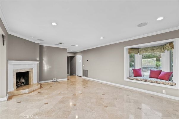 Empty room, Fireplace, Interior, Recessed Lighting