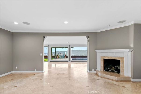 Empty room, Fireplace, Interior, Recessed Lighting