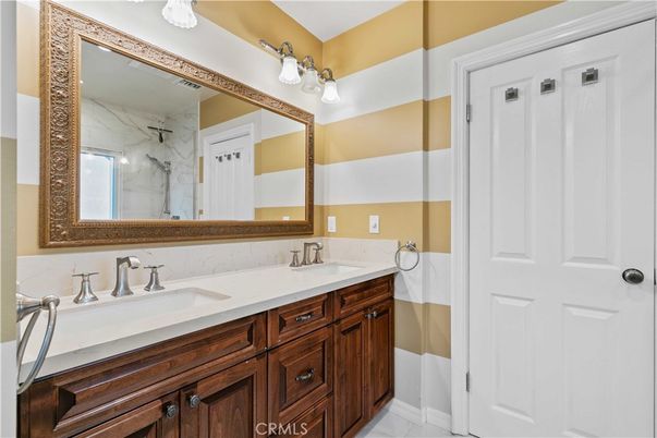 Bathroom, Dual Sink Vanities, Interior, Marble Walls