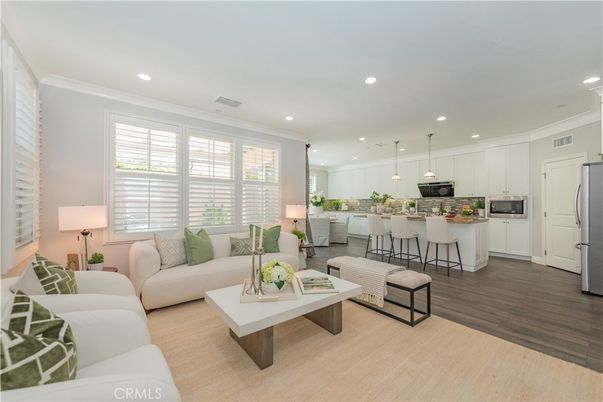 Interior, Kitchen, Living room, Pendant Lights, Recessed Lighting, Stainless Steel Appliances, Wood Texture Flooring