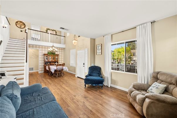 Dining room, Interior, Living room, Pendant Lights, Wood Texture Flooring