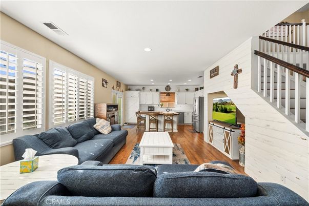 Interior, Kitchen, Living room, Recessed Lighting, Wood Texture Flooring