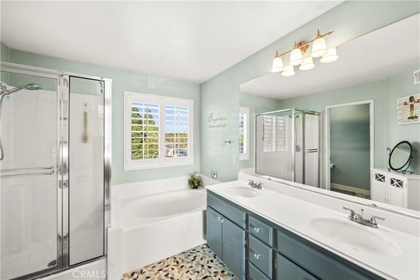 Bathroom, Dual Sink Vanities, Glass Shower, Interior