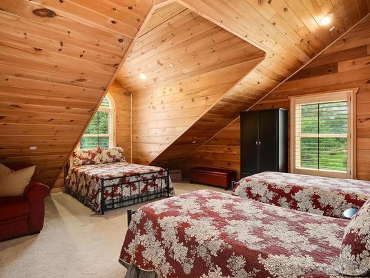 Bedroom, Interior, Recessed Lighting, Wooden Ceilings, Wooden Walls