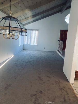 Chandelier, Empty room, Interior, Wooden Beams, Wooden Ceilings