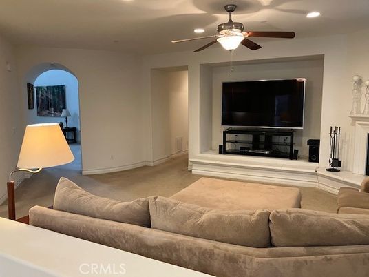 Fireplace, Interior, Living room, Recessed Lighting