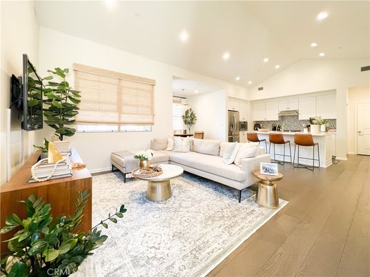 Interior, Kitchen, Living room, Recessed Lighting, Wood Texture Flooring