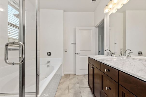 Bathroom, Dual Sink Vanities, Glass Shower, Interior