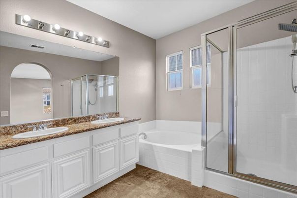 Bathroom, Dual Sink Vanities, Glass Shower, Interior