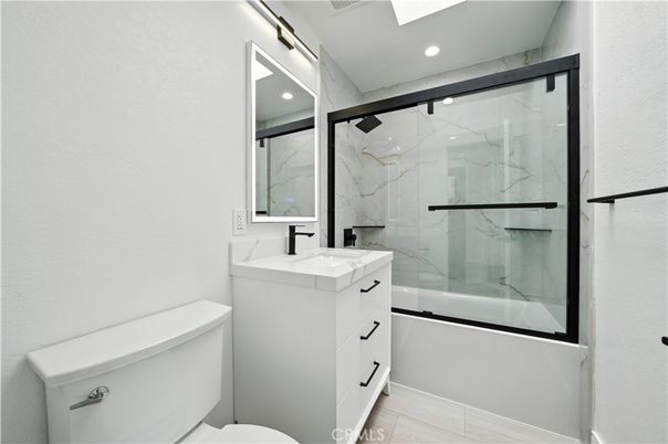 Bathroom, Glass Shower, Interior, Marble Walls, Recessed Lighting