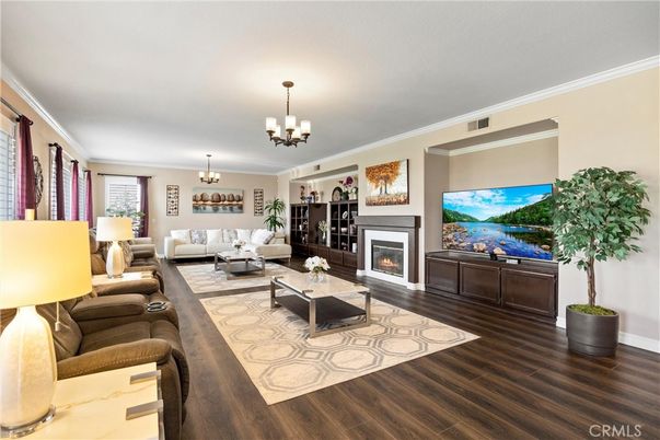 Chandelier, Fireplace, Interior, Living room, Wood Texture Flooring
