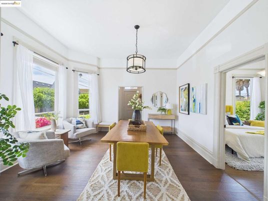 Dining room, Interior, Living room, Pendant Lights, Wood Texture Flooring